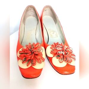 VINTAGE DREAMY ORANGE AND CREAM SLIP ONS